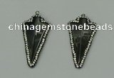 CGP163 22*45mm arrowhead hematite gemstone pendants wholesale