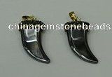 CGP165 18*35mm horn hematite gemstone pendants wholesale