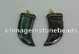 CGP166 22*55mm horn hematite gemstone pendants wholesale