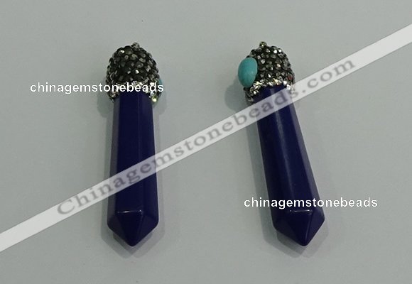 CGP174 10*55mm sticks turquoise gemstone pendants wholesale