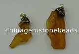 CGP200 10*30mm - 15*45mm nuggets synthetic amber pendants