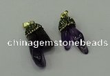 CGP207 12*30mm - 15*35mm freeform amethyst pendants wholesale