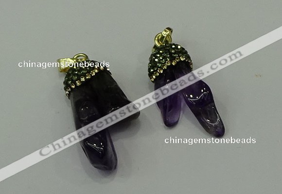 CGP207 12*30mm - 15*35mm freeform amethyst pendants wholesale