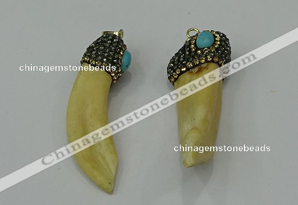 CGP210 15*50mm - 20*60mm horn wolf tooth pendants wholesale
