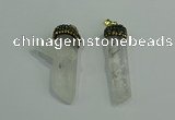 CGP214 12*55mm - 15*50mm sticks white crystal gemstone pendants