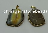 CGP223 30*40mm - 35*45mm freeform agate gemstone pendants