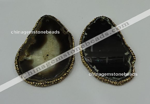 CGP225 30*50mm - 40*65mm freeform agate gemstone pendants