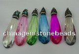 CGP239 20*80mm faceted teardrop crystal glass pendants wholesale