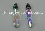 CGP240 17*70mm faceted teardrop crystal glass pendants wholesale