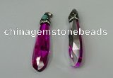 CGP244 17*70mm faceted teardrop crystal glass pendants wholesale