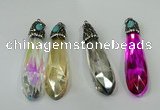 CGP249 17*70mm faceted teardrop crystal glass pendants wholesale