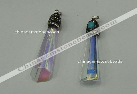 CGP250 15*65mm sticks crystal glass pendants wholesale