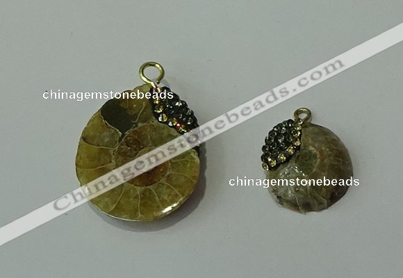 CGP270 15*18mm - 22*28mm ammonite pendants wholesale