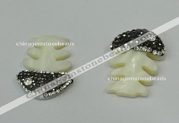 CGP299 22*30mm fishbone pearl shell pendants wholesale