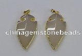 CGP3001 22*45mm arrowhead agate gemstone pendants wholesale