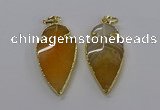 CGP3002 22*45mm arrowhead agate gemstone pendants wholesale