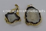 CGP3010 30*40mm - 35*45mm freeform druzy agate pendants