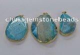 CGP3014 30*40mm - 45*55mm freeform agate gemstone pendants