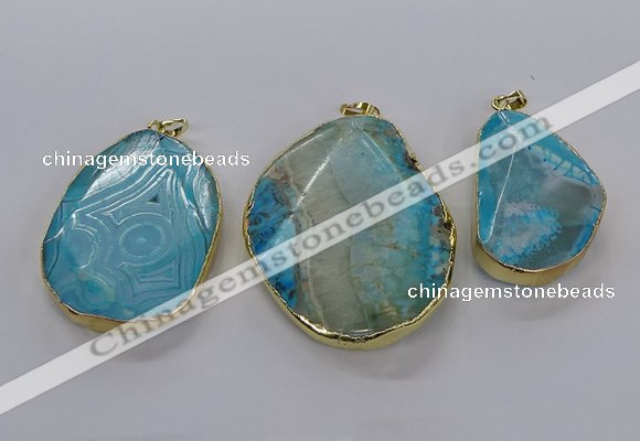 CGP3014 30*40mm - 45*55mm freeform agate gemstone pendants