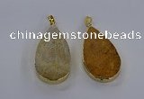 CGP3016 28*50mm flat teardrop fossil coral pendants wholesale