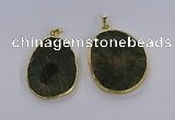 CGP3018 30*40mm - 40*45mm freeform green tourmaline pendants