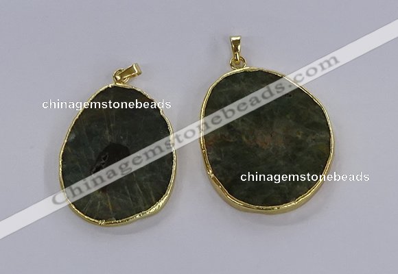 CGP3018 30*40mm - 40*45mm freeform green tourmaline pendants