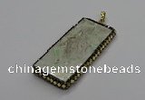 CGP3021 30*60mm - 40*60mm rectangle green apple jasper pendants