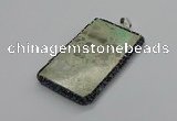 CGP3022 30*60mm - 40*60mm rectangle green apple jasper pendants