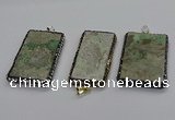 CGP3023 30*60mm - 40*60mm rectangle green apple jasper pendants