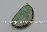 CGP3026 35*50mm - 40*65mm freeform green apple jasper pendants