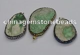 CGP3028 35*50mm - 40*65mm freeform green apple jasper pendants