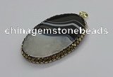 CGP3041 45*65mm - 45*70mm oval druzy agate pendants