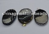 CGP3043 45*65mm - 45*70mm oval druzy agate pendants