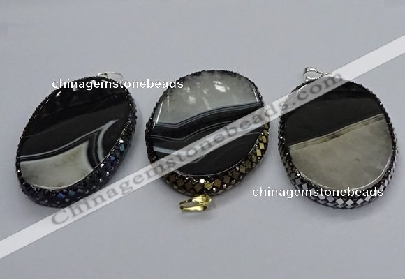 CGP3043 45*65mm - 45*70mm oval druzy agate pendants