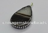 CGP3045 30*45mm - 35*60mm flat teardrop druzy agate pendants