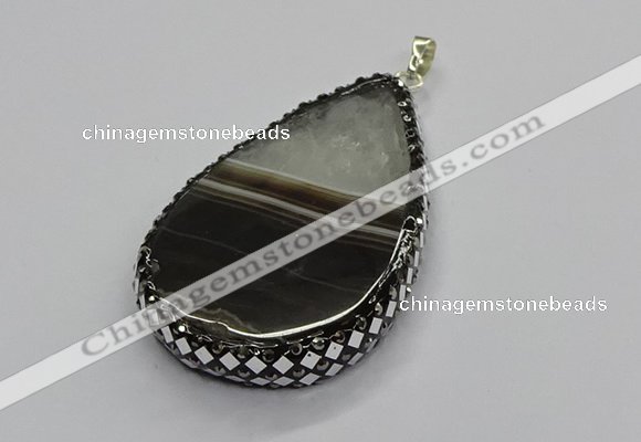 CGP3045 30*45mm - 35*60mm flat teardrop druzy agate pendants