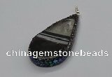 CGP3047 30*45mm - 35*60mm flat teardrop druzy agate pendants