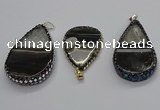 CGP3048 30*45mm - 35*60mm flat teardrop druzy agate pendants