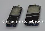 CGP3057 20*60mm - 30*65mm rectangle druzy agate pendants