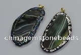 CGP3068 40*65mm - 40*70mm freeform line agate pendants