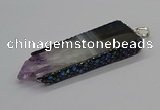 CGP3077 25*50mm - 30*65mm freeform druzy amethyst pendants