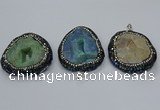 CGP3084 40*50mm - 45*55mm freeform druzy agate pendants