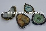 CGP3085 40*50mm - 45*55mm freeform druzy agate pendants