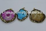 CGP3087 40*50mm - 50*65mm freeform druzy agate pendants