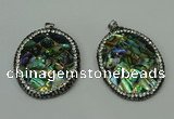 CGP309 35*45mm oval abalone shell pendants wholesale