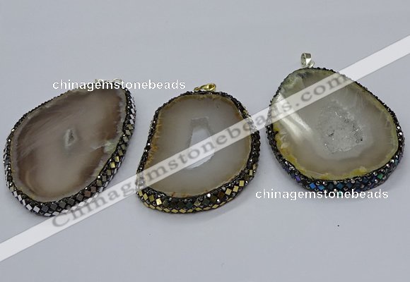 CGP3090 40*50mm - 50*60mm freeform druzy agate pendants