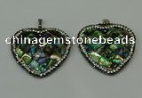 CGP310 40*40mm heart abalone shell pendants wholesale