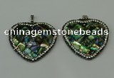 CGP310 40*40mm heart abalone shell pendants wholesale