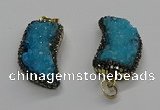 CGP3105 20*45mm horn druzy agate pendants wholesale