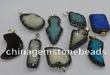 CGP3110 20*30mm - 30*45mm freeform druzy agate pendants